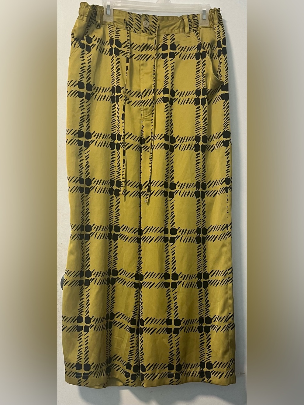 Uniqlo Mustard Yellow Plaid Drawstring